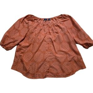 Westbound Blouse Top Puffy Sleeve Button Down Womens Shirt Sz 22W